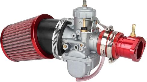VM34 Carburetor Carb Kit for Mini Bikes Go Karts GX390 GX340 GX270 420CC 301CC 11HP 13HP 9HP Engine Lawnmower Water Pump Pressure Washer Air Filter Intake Manifold Pipe CNC Inlet Parts Gasket Red in Kuwait