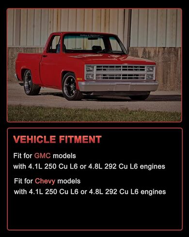 1 خنق كهربائي للمكربن ​​الأسطواني، مناسب لمحركات GMC Chevy 4.1L 250 Cu & 4.8L 292 Cu L6، الجزء # 7043014 7043017 7047314 in Kuwait