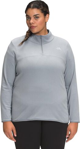 THE NORTH FACE Women's Plus TKA Glacier ¼ Zip, Mid Grey, 1X in Saudi Arabia