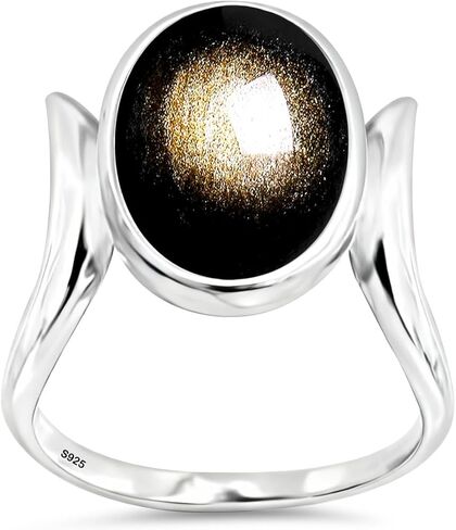 خاتم من الفضة الإسترليني بحجر بيضاوي طبيعي غير منتظم، خاتم بيضاوي أصلي من حجر الكوارتز الكريستالي الحقيقي للنساء in Kuwait
