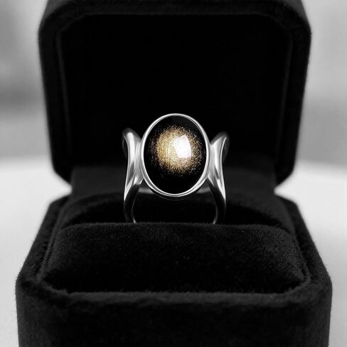 Sterling Silver Natural Oval Stone Irregular Ring,Oval Genuine Real Crystal Quartz Gemstone Statement Ring for Women in Saudi Arabia
