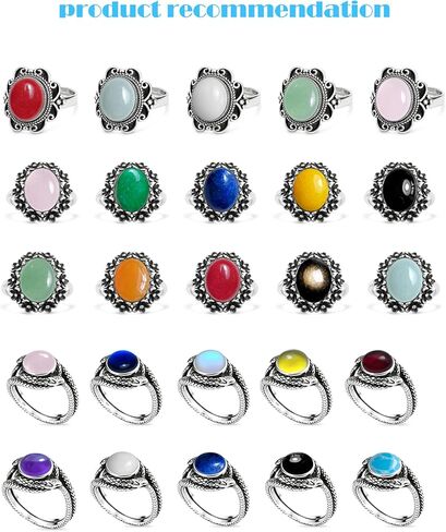 Sterling Silver Natural Oval Stone Irregular Ring,Oval Genuine Real Crystal Quartz Gemstone Statement Ring for Women in Saudi Arabia