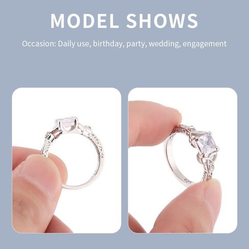 Birthday Christmas Gift Exquisite Simplicity 925 Sterling Silver Diamond Ring Zircon Jewelry(8) in Saudi Arabia