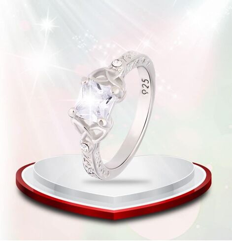 Birthday Christmas Gift Exquisite Simplicity 925 Sterling Silver Diamond Ring Zircon Jewelry(8) in Saudi Arabia
