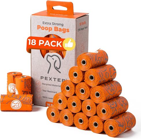 أكياس فضلات الكلاب، مانعة للتسرب، قوية وغير معطرة، 18 عبوة - عدد أكياس النفايات 270 in Kuwait