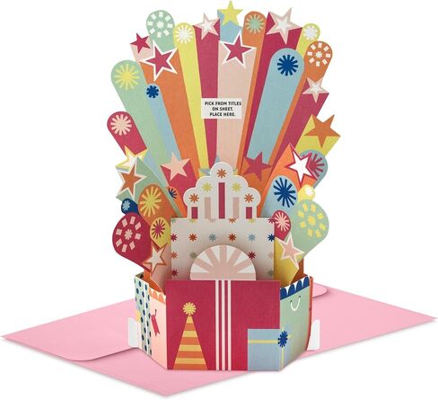 بطاقة كعكة عيد ميلاد منبثقة قابلة للتخصيص من Hallmark Paper Wonder Pick-a-Number وقطعة مركزية (قصاصات زرقاء وخضراء) in Saudi Arabia