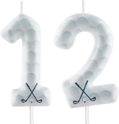 Golf Birthday Candles 12th Golf Themed Birthday Party Decorations, Funny Cake Topper Candles for Boys Girls Kids Sport-Theme Party Supplies in Saudi Arabia