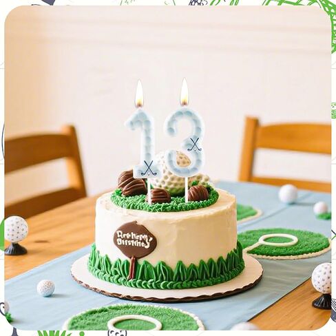 Golf Birthday Candles 12th Golf Themed Birthday Party Decorations, Funny Cake Topper Candles for Boys Girls Kids Sport-Theme Party Supplies in Saudi Arabia