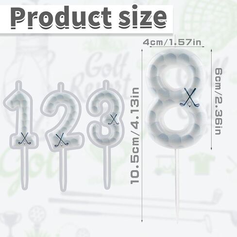 Golf Birthday Candles 12th Golf Themed Birthday Party Decorations, Funny Cake Topper Candles for Boys Girls Kids Sport-Theme Party Supplies in Saudi Arabia