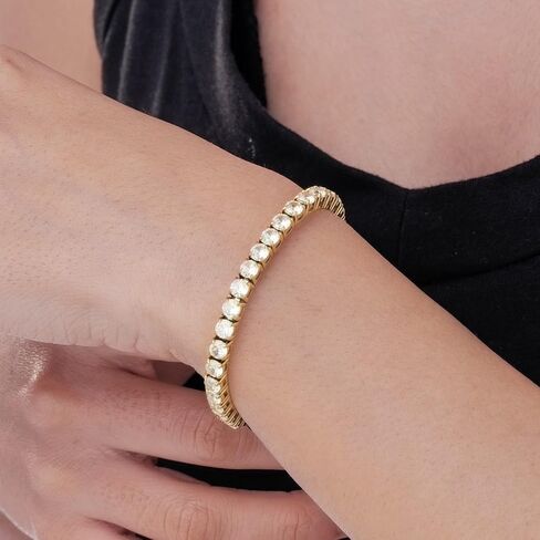 Graceful Crystal Stainless Steel Bracelet for Women, Fashion Jewelry with Rhinestone Decoration in Saudi Arabia