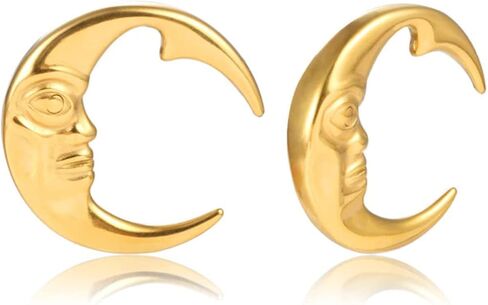 Crescent Moon Ear Plug Weights - Pair of Stainless Steel Gauges Hangers - 00 Gauge (10mm) in Saudi Arabia