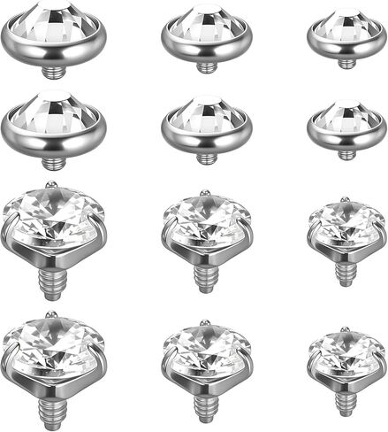 قمصان جلدية - مجموعة مجوهرات جلدية صغيرة مكونة من 12 قطعة للنساء والرجال، مرساة جلدية من الفولاذ الجراحي من الزركونيا المكعبة، مجموعة مجوهرات ثقب الجسم in Kuwait