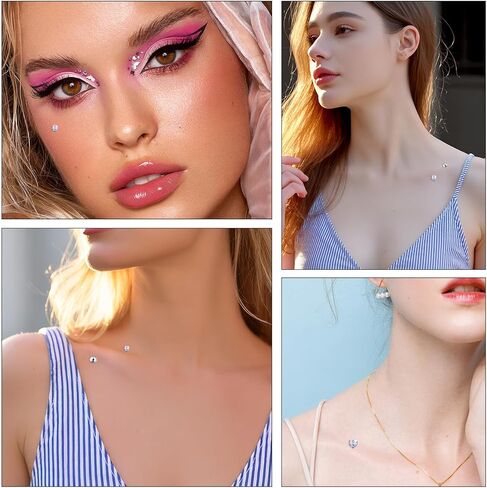 قمصان جلدية - مجموعة مجوهرات جلدية صغيرة مكونة من 12 قطعة للنساء والرجال، مرساة جلدية من الفولاذ الجراحي من الزركونيا المكعبة، مجموعة مجوهرات ثقب الجسم in Kuwait