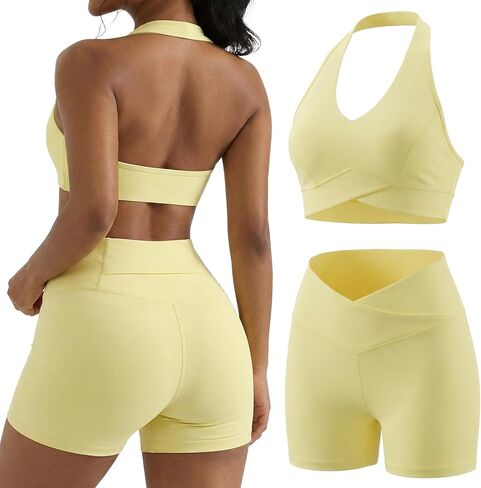 مجموعات تمرين YOINS للنساء مكونة من قطعتين من حمالة الصدر الرياضية ذات الخصر العالي وملابس اليوغا والجيم in Kuwait