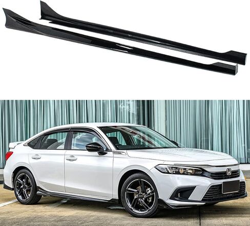 RS Modulo Style Painted JDM Full Gloss Black Side Skirt Extension Compatible for 2022 2023 Honda Civic EX LX Si Touring Sport Hatchback Sedan All Models in Saudi Arabia