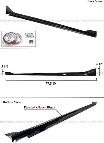 RS Modulo Style Painted JDM Full Gloss Black Side Skirt Extension Compatible for 2022 2023 Honda Civic EX LX Si Touring Sport Hatchback Sedan All Models in Saudi Arabia
