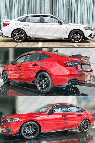 RS Modulo Style Painted JDM Full Gloss Black Side Skirt Extension Compatible for 2022 2023 Honda Civic EX LX Si Touring Sport Hatchback Sedan All Models in Saudi Arabia