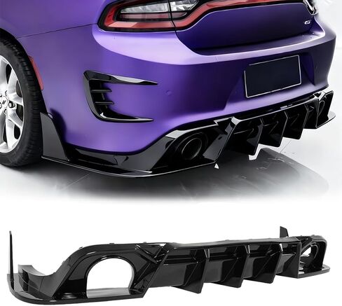 Rear Bumper Diffuser for Dodge Charger GT R/T Daytona Scat Pack Hellcat Sedan 4-Door 2015-2023 CMST Style Rear Bumper Lip Diffuser Spoiler Body Kits (Not for Widebody) (Carbon Fiber Print) in Kuwait