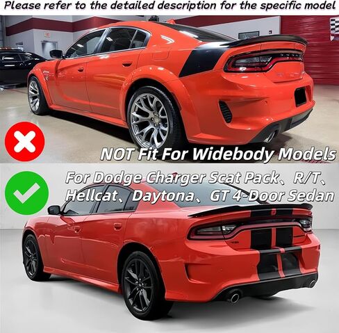 Rear Bumper Diffuser for Dodge Charger GT R/T Daytona Scat Pack Hellcat Sedan 4-Door 2015-2023 CMST Style Rear Bumper Lip Diffuser Spoiler Body Kits (Not for Widebody) (Carbon Fiber Print) in Saudi Arabia
