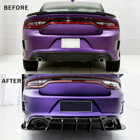 Rear Bumper Diffuser for Dodge Charger GT R/T Daytona Scat Pack Hellcat Sedan 4-Door 2015-2023 CMST Style Rear Bumper Lip Diffuser Spoiler Body Kits (Not for Widebody) (Carbon Fiber Print) in Saudi Arabia