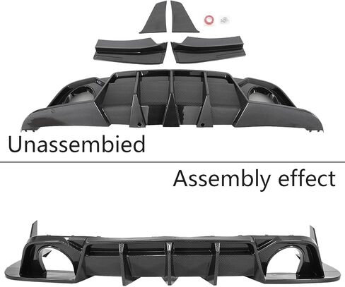 Rear Bumper Diffuser for Dodge Charger GT R/T Daytona Scat Pack Hellcat Sedan 4-Door 2015-2023 CMST Style Rear Bumper Lip Diffuser Spoiler Body Kits (Not for Widebody) (Carbon Fiber Print) in Saudi Arabia