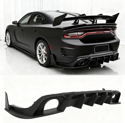 Rear Bumper Diffuser for Dodge Charger GT R/T Daytona Scat Pack Hellcat Sedan 4-Door 2015-2023 CMST Style Rear Bumper Lip Diffuser Spoiler Body Kits (Not for Widebody) (Carbon Fiber Print) in Saudi Arabia
