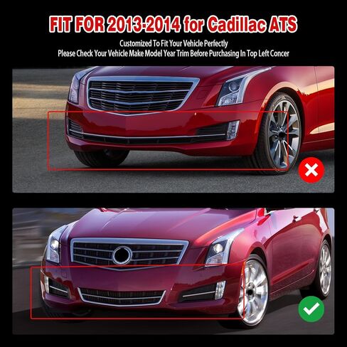 Front Bumper Lip Compatible with 2013-2014 for Cadillac ATS Sedan Base/Luxury/Performance/Premium/Premium Sport Glossy Black Front Lip in Kuwait
