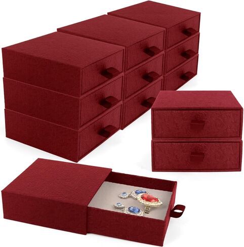 Jewelry Gift Box, 12-Pack Necklace Gift Box Drawer Jewelry Box Bangle Necklace Case For Earrings & Rings, Stylish Necklace Bracelet Organizer, 3.5 x 3.5 x 1.25 Inches (Light Blue) in Saudi Arabia