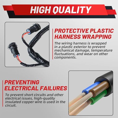 Upgraded FICM Fuel Injector Module Wiring Harness Compatible with Ford F250 F350 F450 F550 2003-2007 Excursion 2004-2005 6.0L Powerstroke Diesel Replace 5C3Z-9D930-A 5C3Z9D930A in Kuwait