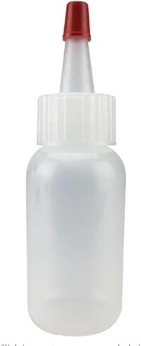 Squeeze Bottles, LDPE Plastic Bottles, Natural Boston Round Bottles, Yorker Spout Red Caps, Tips have .30 Hole (1oz, 20/410 Neck, (5pack) in Kuwait