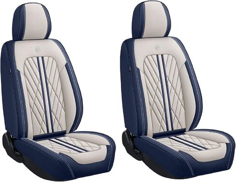 مجموعة غطاء مقعد السيارة من جلد نابا الفاخر مناسبة خصيصًا لسيارة Honda Pilot 2005-2016 واقيات وسادة المقعد المصنوعة من الجلد الصناعي المقاومة للماء والقابلة للتنفس (مجموعة كاملة من 5 مقاعد، أزرق رمادي) in Kuwait