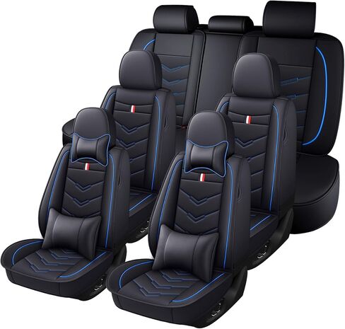 Car Seat Cover 7 Seats for Dodge Grand Caravan 2000-2020, Durable Wear Resistant Waterproof Vehicle Cushion Cover, Breathable No Odor Premium Leather Vehicle Seat Covers.(Luxury,Black Red) in Saudi Arabia