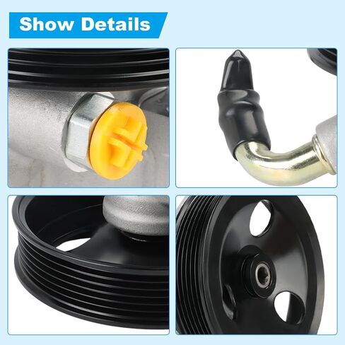 Power Steering Pump with Pulley Compatible with Jeep Cherokee 2.5L L4 1997 1998 1999 2000, Compatible with Jeep Wrangler TJ 2.5L L4 1997-2002, Replacement for 20-813, 55-7128 in Kuwait