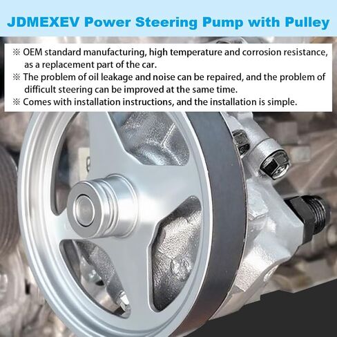 Power Steering Pump with Pulley Compatible with Jeep Cherokee 2.5L L4 1997 1998 1999 2000, Compatible with Jeep Wrangler TJ 2.5L L4 1997-2002, Replacement for 20-813, 55-7128 in Kuwait