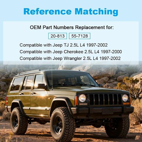 Power Steering Pump with Pulley Compatible with Jeep Cherokee 2.5L L4 1997 1998 1999 2000, Compatible with Jeep Wrangler TJ 2.5L L4 1997-2002, Replacement for 20-813, 55-7128 in Kuwait