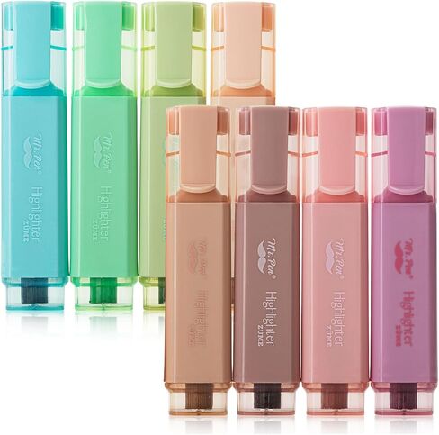 Mr. Pen- Glitter Highlighters, 8Pack, Metallic Colors, Chisel Tip Aesthetic Highlighters, Cute Markers in Kuwait