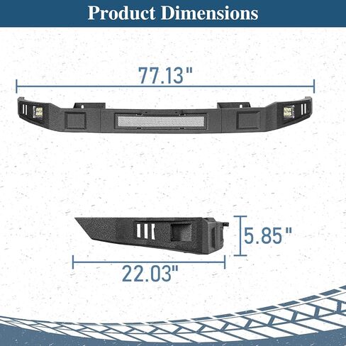 Hooke Road Ram 1500 Front Bumper Face Bar Compatible with 2013-2018 Dodge Ram 1500(Exclude Rebel) & 2019-2024 Ram 1500 Classic, Steel Full Width Bumper with LED Lights, License Plate Bracket in Saudi Arabia