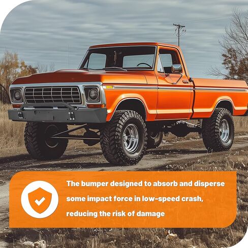 KUAFU Front Bumper Assembly Compatible with 1967-1977 Ford F100 F150 F250 F350 & 1978-1979 Ford Bronco w/Plate Holder Steel Powder Coated Black in Saudi Arabia