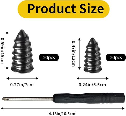 40 PCS Tire Repair Rubber Nails Kit with 2 Sizes, Tire Repair Kit ，Fast Self-Service Tire Repair Tools, with Box and Screwdriver, Suitable for Car Motorcycle Jeep Tire Puncture Repair in Saudi Arabia