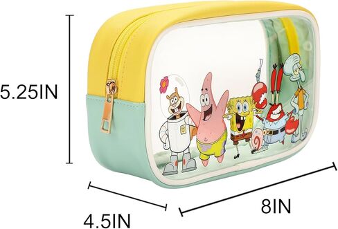 Bioworld Nickelodeon SpongeBob SquarePants 3-Piece Cosmetic Bag Set with Zipper Closure in Saudi Arabia