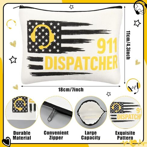 12 قطعة من حقائب مكياج هدية مرسل 911، هدايا تقدير مرسل لمرسلي مشغل 911 الرائع، مجموعة أدوات النجاة في حالات الطوارئ، حقيبة بسحاب، هدية التقاعد in Saudi Arabia