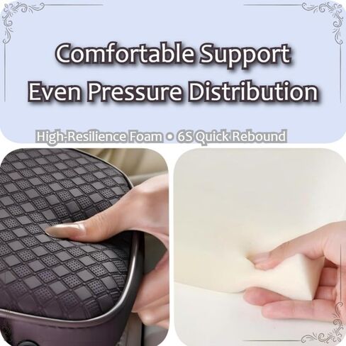2026 Upgraded Car Center Console Cushion with 30w USB& Type-C Charging Ports, Leather Car Armrest Pad Cover, Interior Accessories for Most Vehicles (Ergonomic Sloped Version, Black-Red line) in Saudi Arabia