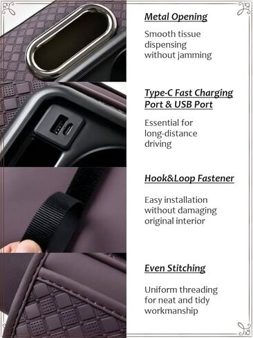2026 Upgraded Car Center Console Cushion with 30w USB& Type-C Charging Ports, Leather Car Armrest Pad Cover, Interior Accessories for Most Vehicles (Ergonomic Sloped Version, Black-Red line) in Saudi Arabia