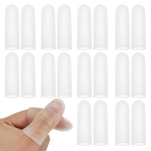 Gel Finger Cots, 10 PCS Gel Finger Protectors Finger Caps Silicone Fingertips Protection Finger Protector Support, Finger Sleeves Thumb Protection for Hand Eczema, Finger Cracking, Finger Arthritis in Saudi Arabia
