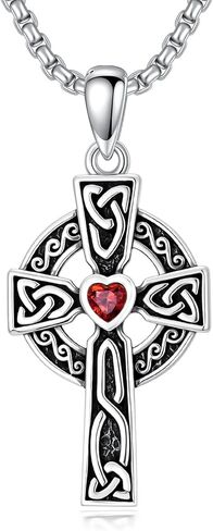 Cross Necklace for Men Women 925 Sterling Silver Cross Pendant Necklace Christian Religious Jewelry Gifts for Anniversary in Saudi Arabia