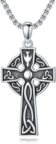 Cross Necklace for Men Women 925 Sterling Silver Cross Pendant Necklace Christian Religious Jewelry Gifts for Anniversary in Saudi Arabia