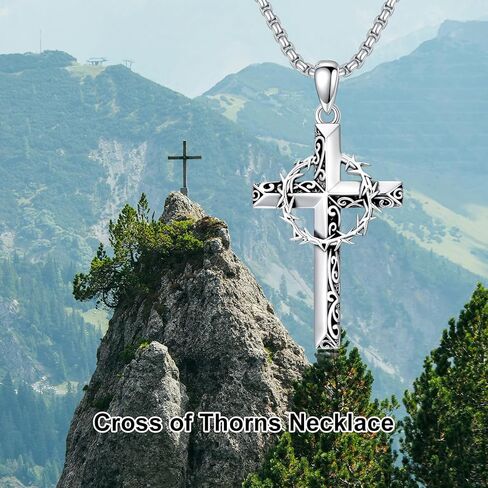 Cross Necklace for Men Women 925 Sterling Silver Cross Pendant Necklace Christian Religious Jewelry Gifts for Anniversary in Saudi Arabia