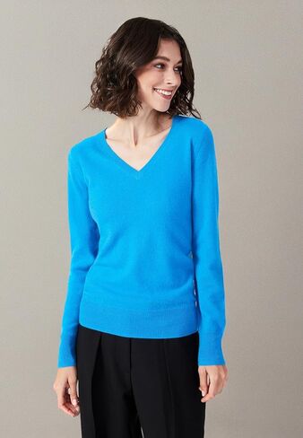 100% Pure Cashmere V-Neck Women's Sweater in Kuwait