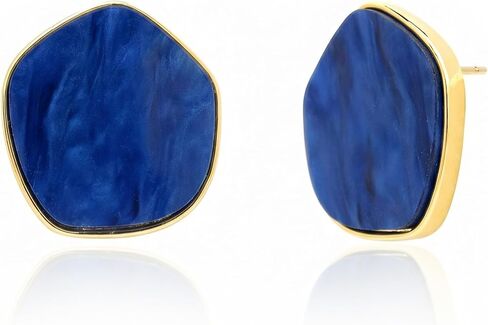 Sonateomber Gold Chunky Irregular Stud Earrings for Women,Statement Vintage Round Geometric Flat Drip Oil Earings Prom Holiday Everyday Fashion Accessories Outfit Jewelry Gift in Saudi Arabia