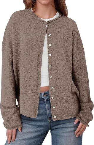 Womens Lightweight Open Front Cardigan Sweaters Casual Long Sleeve Sweater Tops Soft Knit Outfits Fall Winter 2025 in Kuwait